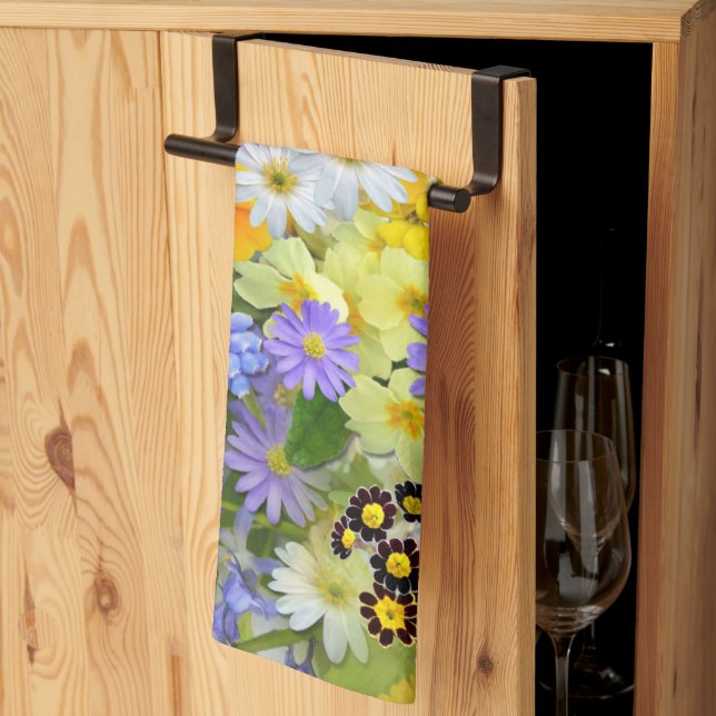Beautiful Array of Colourful Flowers,  Tea Towel (Thirds Fold)