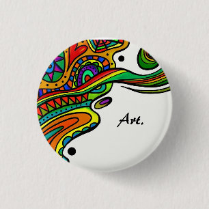 Beautiful art 3 cm round badge
