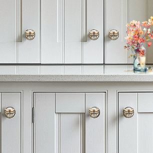 Beautiful Art Deco Enamel Dragonfly Gold Pearls Ceramic Knob