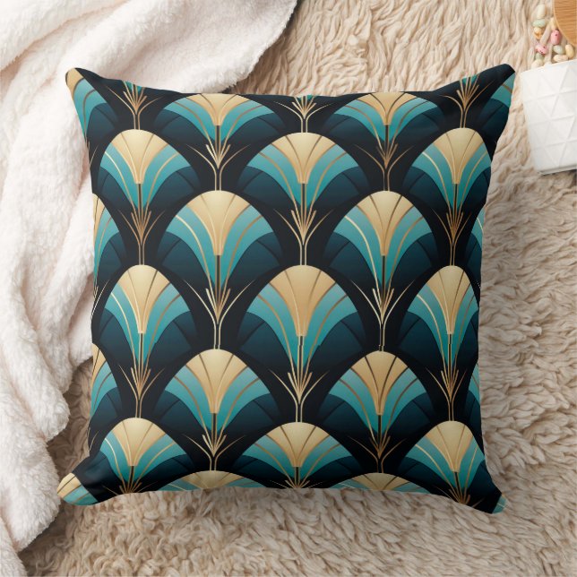 Beautiful Art Deco Fan Style Cushion   (Blanket)