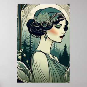 Beautiful Art Deco Girl, Flapper, 1920s IT Girl Poster