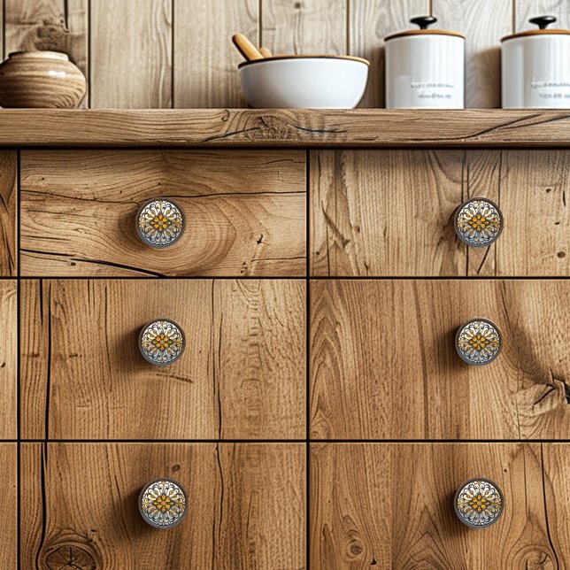 Beautiful Art Deco Gold Grey Art Glass Ceramic Knob (Creator Uploaded)