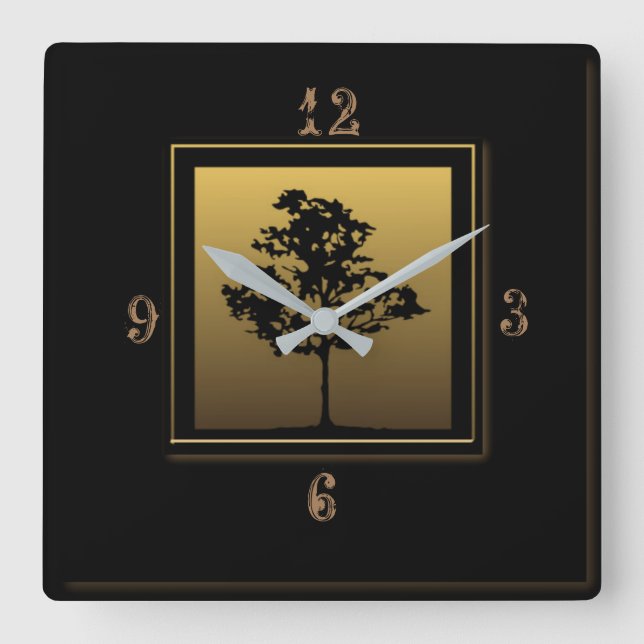 Beautiful art deco  square wall clock (Front)