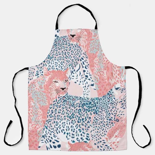Beautiful art Leopard seamless pattern, abstract a Apron (Front)