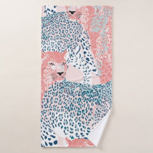 Beautiful art Leopard seamless pattern, abstract a Bath Towel