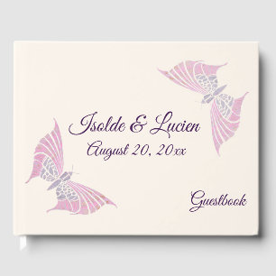 Beautiful Art Nouveau Butterflies Wedding Guest Book