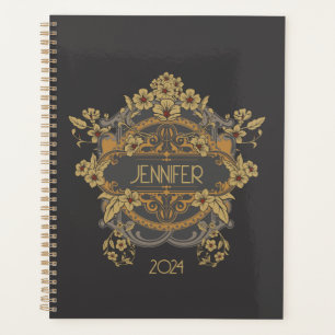 Beautiful Art Nouveau design with flowers Planner