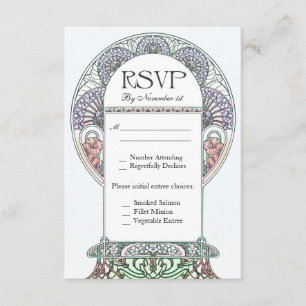 Beautiful Art Nouveau RSVP Wedding Cards