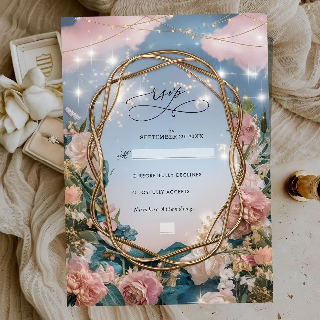 Beautiful Art Nouveau Themed Wedding RSVP Card (Creator Uploaded)