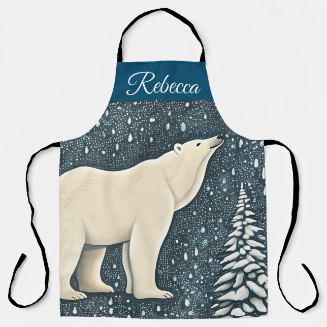Beautiful Artic Polar Bear Apron (Front)