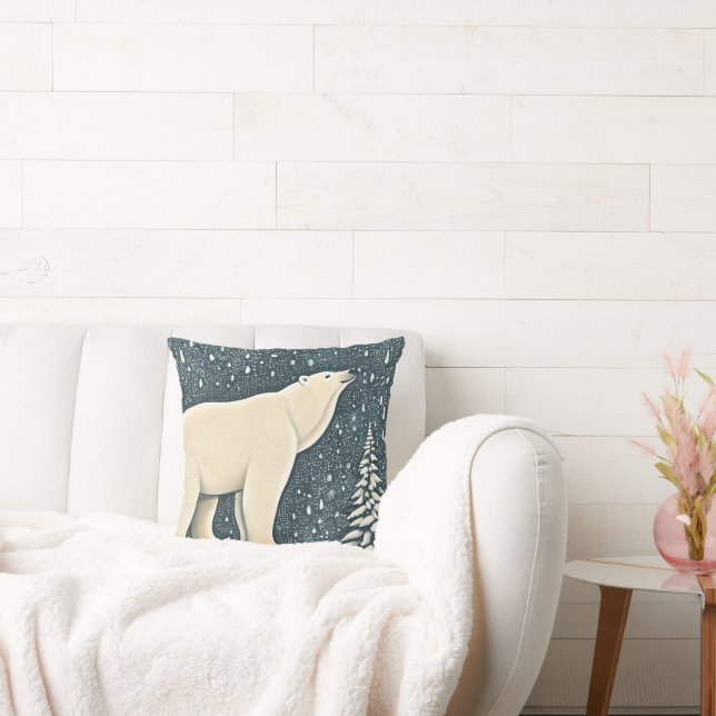 Beautiful Artic Polar Bear Cushion (Couch)