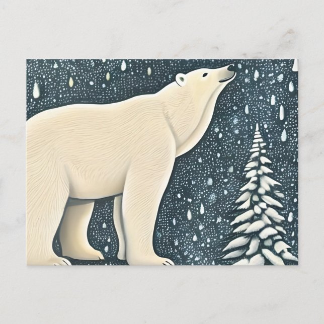 Beautiful Artic Polar Bear Postcard (Front)