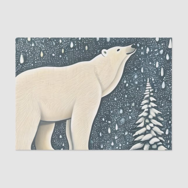 Beautiful Artic Polar Bear Tissue Paper (Front)