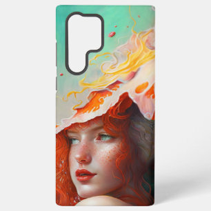 Beautiful Artistic Abstract Red Haired Ginger Girl Samsung Galaxy Case