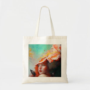 Beautiful Artistic Abstract Red Haired Ginger Girl Tote Bag