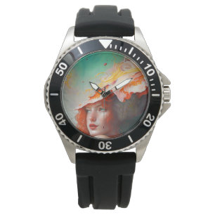 Beautiful Artistic Abstract Red Haired Ginger Girl Watch