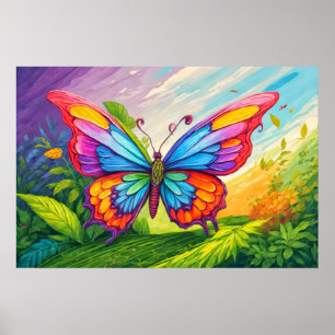 Beautiful Artistic Butterfly Illustration Poster