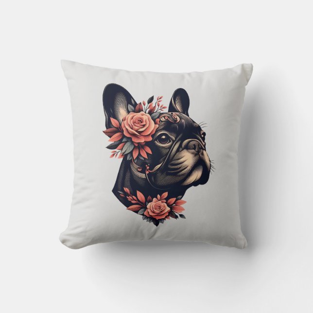 Beautiful artistic Frenchie Cushion (Front)