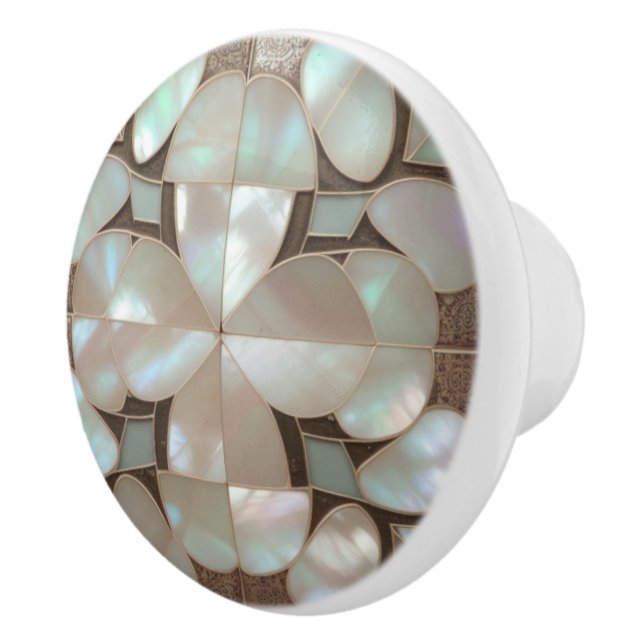Beautiful artsy Mother of pearl inspired unique Ceramic Knob (Right)