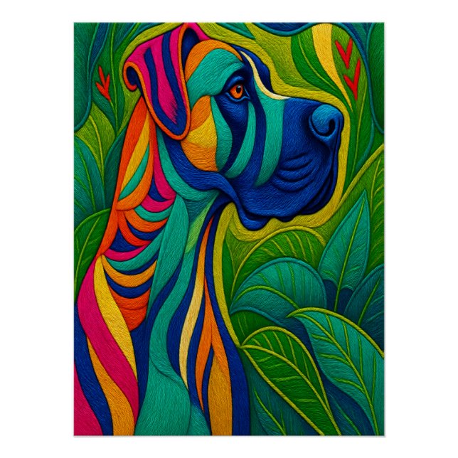 Beautiful Artwork of a Majestic Great Dane Poster (Front)