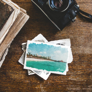 Beautiful Aruba Tropical Island Travel Postcard