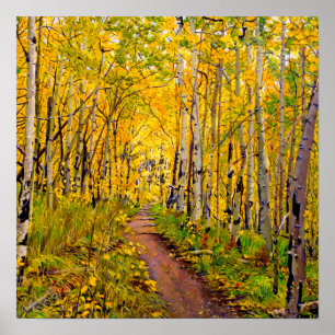 Beautiful Aspen Trees in Autumn Splendour Poster