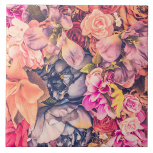Beautiful Assorted Floral Background Ceramic Tiles