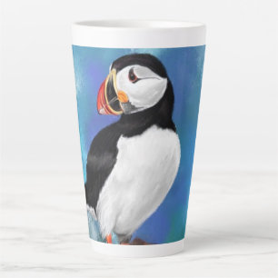 Beautiful Atlantic Puffin Bird Latte Mug