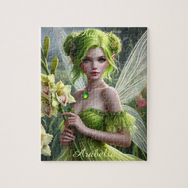 Beautiful August Fairy in Gladioli Jigsaw Puzzle (Vertical)
