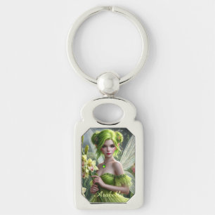 Beautiful August Fairy in Gladioli Key Ring