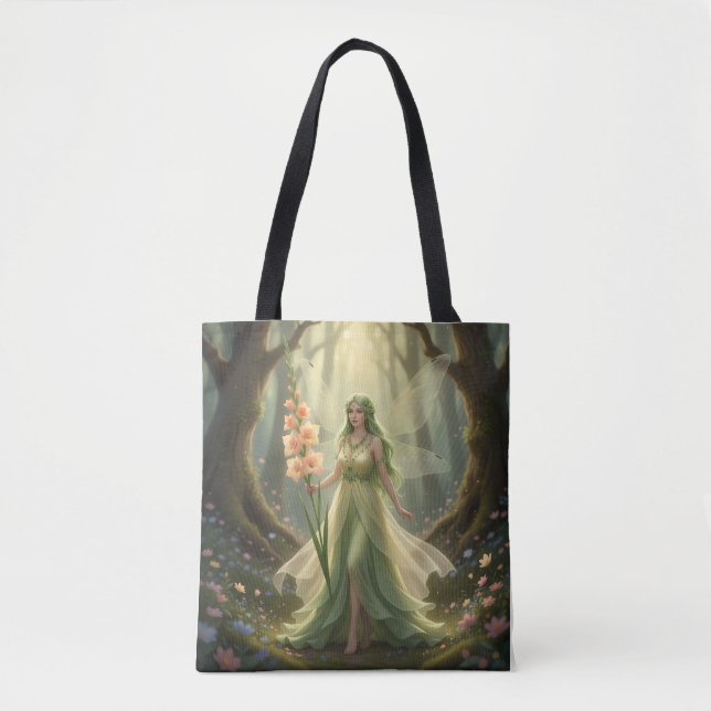 Beautiful August Peridot Fairy Tote Bag (Front)