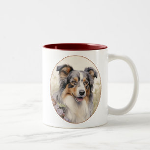 Beautiful Australian Shepherd Two-Tone Coffee Mug
