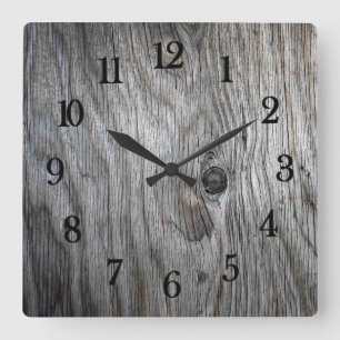 Beautiful authentic Rustic looking Reclaimed wood Square Wall Clock
