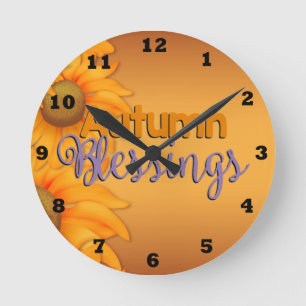 Beautiful Autumn Blessings Wall Clock