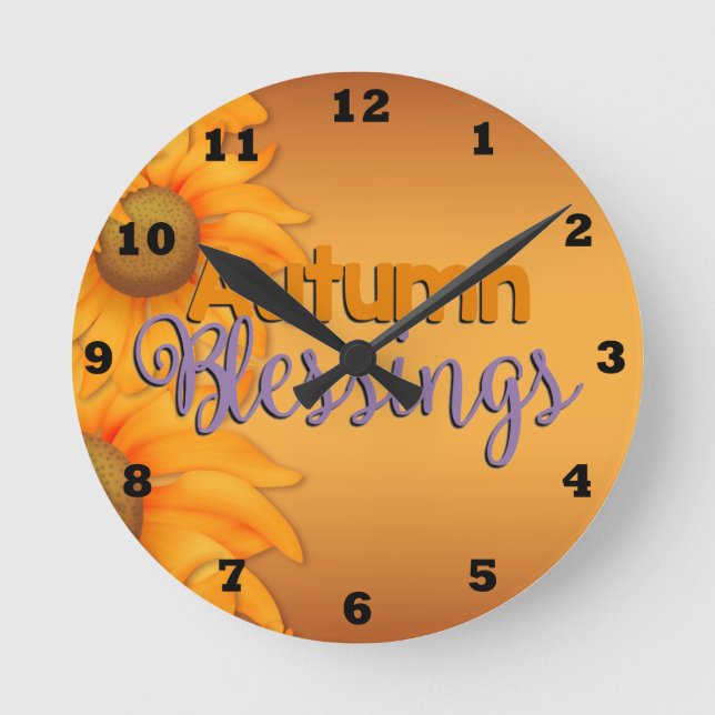 Beautiful Autumn Blessings Wall Clock (Front)