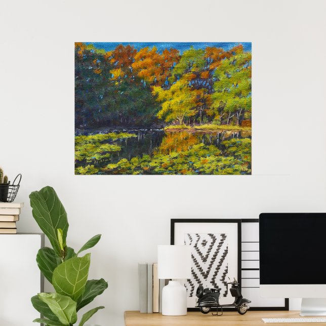 Beautiful Autumn Colour Reflections Poster (Home Office)