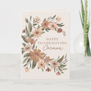Beautiful autumn/fall floral spray Thanksgiving  Card