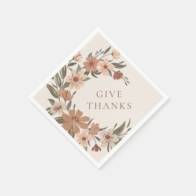 Beautiful autumn/fall floral spray Thanksgiving  Napkin (Corner)