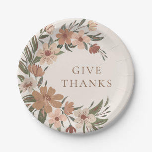 Beautiful autumn/fall floral spray Thanksgiving Paper Plate