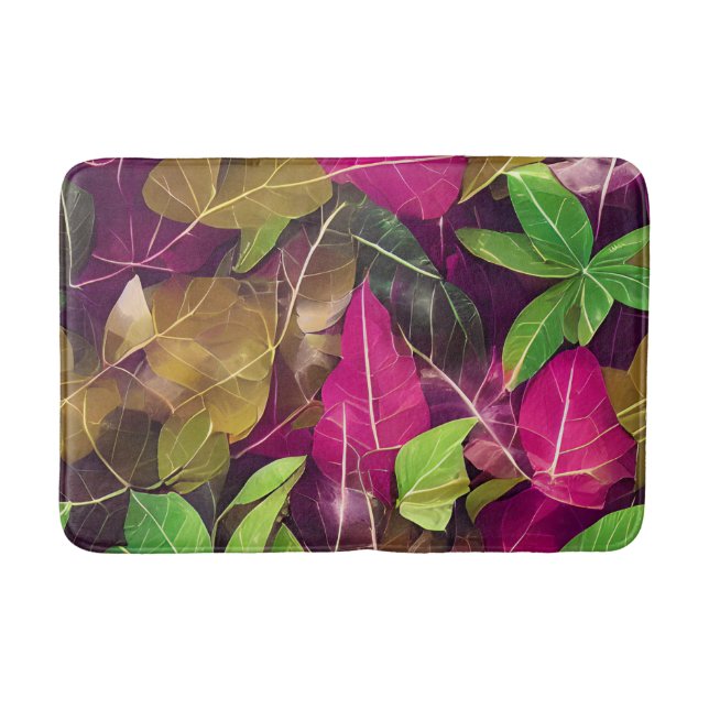 Beautiful Autumn Fall Leaves Pattern   Bath Mat (Front)