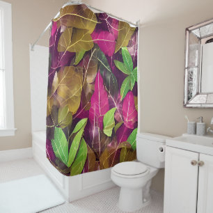 Beautiful Autumn Fall Leaves Pattern   Shower Curtain