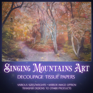 Beautiful Autumn Fantasy Forest Decoupage Tissue Paper