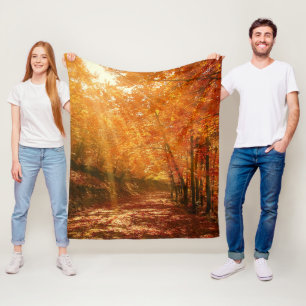 Beautiful autumn fleece blanket