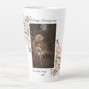 Beautiful Autumn Foliage Thanksgiving Photo Latte Mug