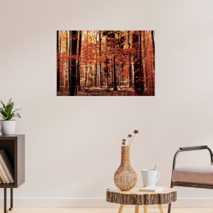 Beautiful autumn forest poster