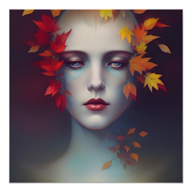 Beautiful Autumn Goddess Glossy Poster (Front)
