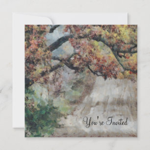 Beautiful Autumn in Michigan Country Road Invitation