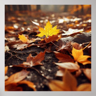 Beautiful autumn leafs on the ground 3 poster