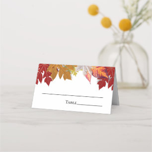 Beautiful Autumn Leaves Fall Colours Place Card