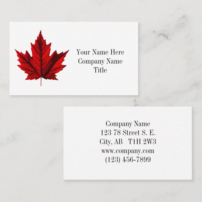 Beautiful Autumn Maple Leaf Business Card (Front/Back)